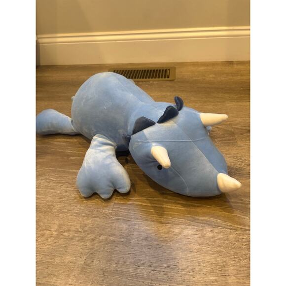 Weighted Plush Dinosaur Blue Triceratops - Picture 1 of 3
